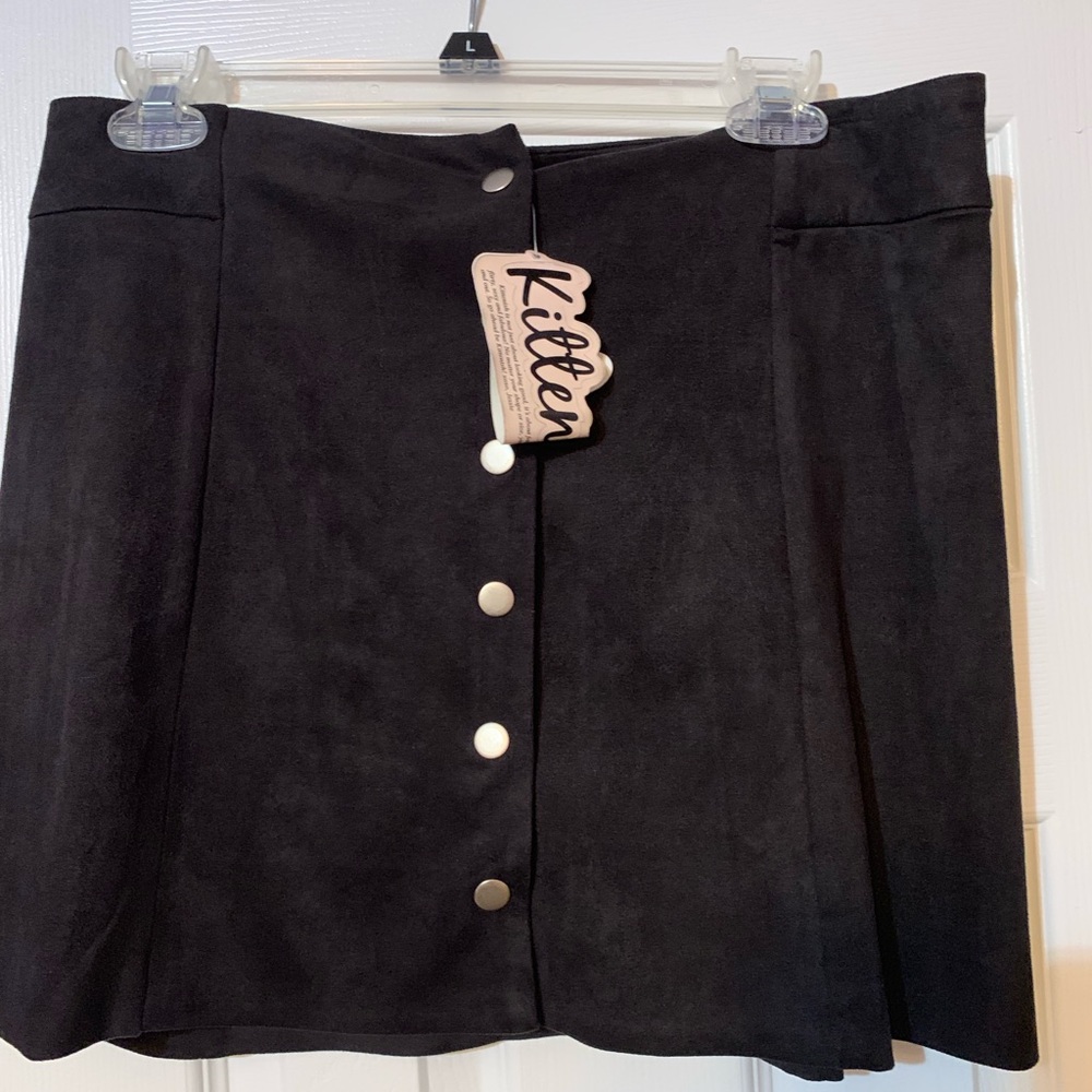 Suede mini skirt